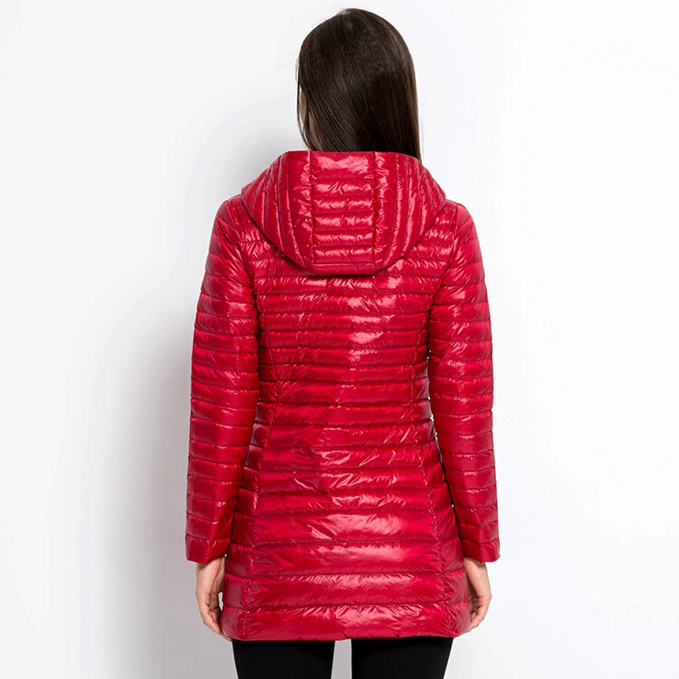 Knee Length Womens Down Jacket With 90% White Duck Down Fill Hooded Winter Coat In Korean Style From Womens Down & Parkas - Price 124.21 - Foto 7