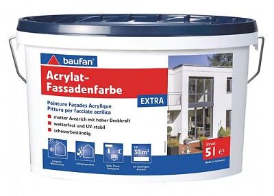 Baufan Acrylat-Fassadenfarbe EXTRA 5 l wei� Dispersionsfarbe wetterbest�ndig