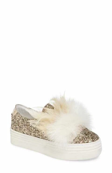 ECCO Sneakers slip on Here Now Michelle in piuma glitter oro taglia 5 5 nuove con scatola