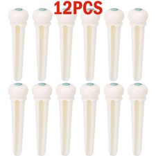 12PC Bone Guitar Bridge Pin String Peg Abalone Shell Dot Luthier nut saddle