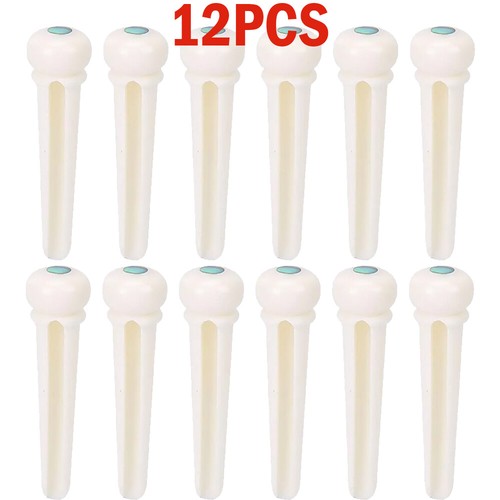 12PC Bone Guitar Bridge Pin String Peg Abalone Shell Dot Luthier nut ...