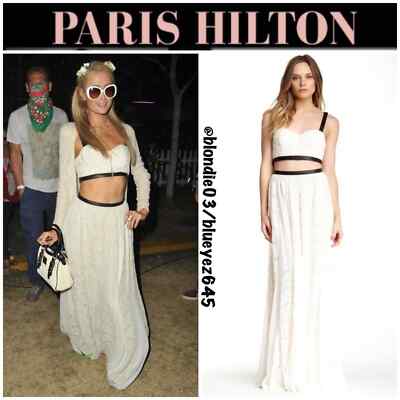 Alice + Olivia Sveva bustier cut out maxi dress 2 Paris Hilton | eBay