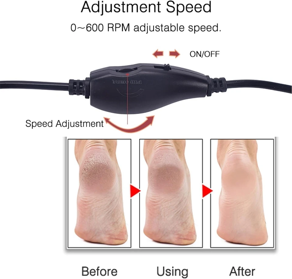 Электрический инструмент для удаления мозолей, шлифовальный станок для ног, педикюрный инструмент с контролем скорости, качество - Изображение 4 из 4