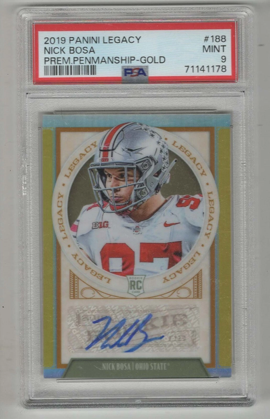 Nick Bosa Panini Legacy #188 Premium Penmanship-Gold