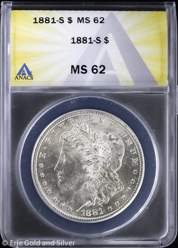 1881-S $1 Morgan Silver Dollar ANACS MS 62 | Uncirculated UNC