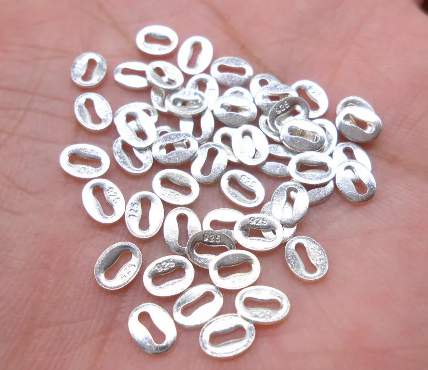 200 1000PCS Making Jewelry Findings 925 Sterling Silver Oval Hallmark Tag