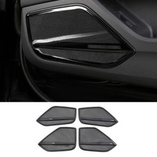  For Audi A8-Quattro 2019-2023 Black Steel Inner Door Speaker Frame Cover Trim