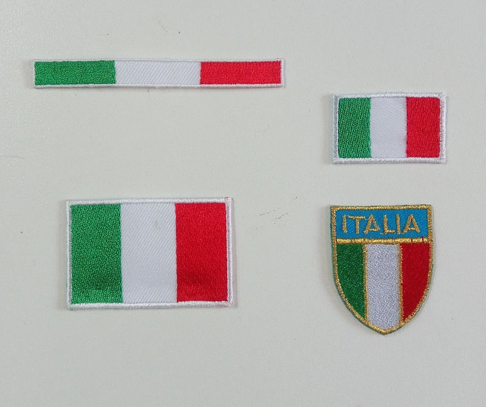 PATCH APPLICAZIONE RICAMATA TERMOADESIVA TRICOLORE SCUDETTO ITALIA MARBET