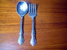 Oneida TODDLETIME Stainless Steel Baby Spoon  Baby Fork Set Chateau Pattern