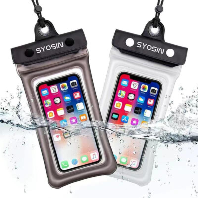 2 Pack Universal Waterproof Floating Swim Cell Phone Pouch Dry Bag Case Cover