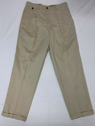 Dockers Mens 32x30 Pleated Front Khaki 