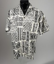 Mens Makani Hawaii Microfiber Grey ShortSleeve ButtonUp Hawaiian Shirt Size M