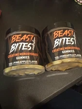2pk Beast Bites Creatine Gummies Pineapple Flavor Exp 1/27 135ct Each