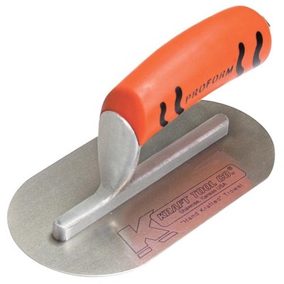 Kraft Tool Co 7-1/2 In. X 4 In. Carbon Steel Mini Pool Trowel With Proform