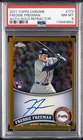 2011 TOPPS CHROME AUTO-GOLD REFRACTOR FREDDIE FREEMAN ROOKIE RC 18/50 PSA 8