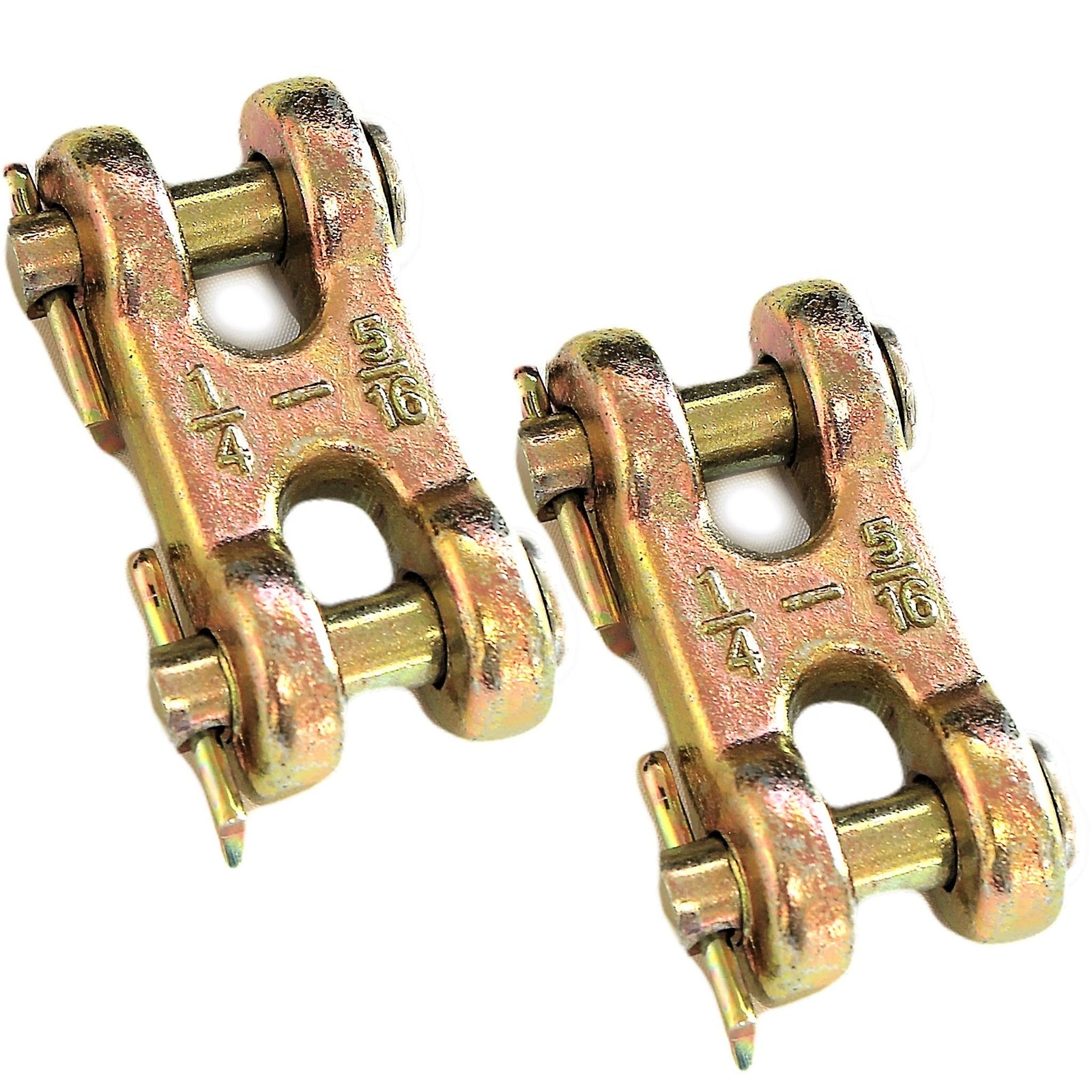 (Pack of 2) 5/16 Inch Safety Chain Repair Link Twin Clevis 3900lbs Working Lo...