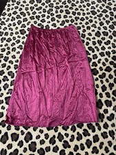 VTG 1960'S SYLRAY HOT PINK NYLON W/ LACE TRIM HALF SLIP USA SZ S