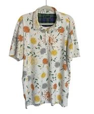 William Murray Golf Polo Sz L Shirt Athletic Stretch Tropical Floral Tropical