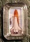 Space Shuttle 1 gram .999 Silver Colorized Art Bar by Gold Silver Naples
