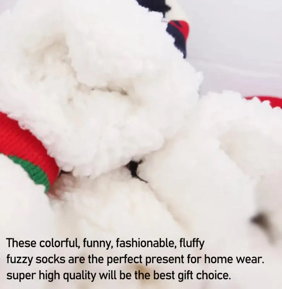 2 Pairs Festive Christmas Sherpa Socks Fuzzy Thermal Slipper Socks Xmas Gift - Image 3 of 4