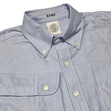 Old Bull Lee Button Down Mens 16 Blue Oxford Shirt Long Sleeve Made in USA NWOT