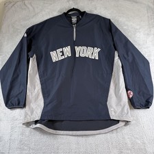 New York Yankees Jacket Mens XL Blue Majestic MLB Baseball On Field Cool Base