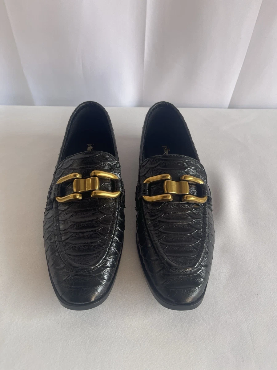 Jeffrey Campbell Velveteen Horsebit Loafers Black Patent Leather Luxury Size 7.5 Jeffrey Campbell Loafer Solid Flats for Women for sale | eBay main image 4