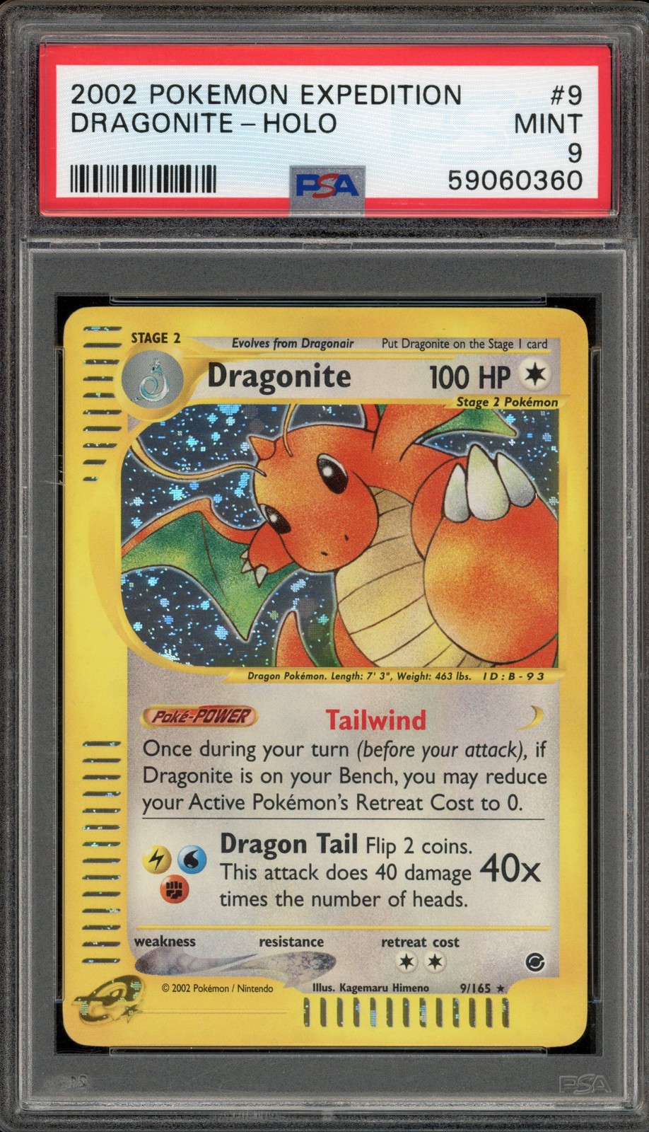 Pokemon Dragonite Expedition Holo Rare #9 PSA 9 Mint