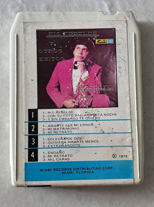 Rodolfo - Rio Rebelde Y Otros Exitos - Fuentes Records 8 Track Cartridge Tape 