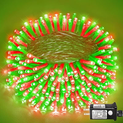 LINHAI BAOGUANG LIGHTING CO.,LTD 400 LED Christmas Lights Outdoor, 132ft Red and Green String Lights for Bedroom