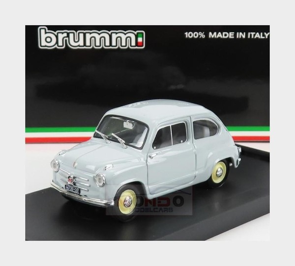 1:43 Brumm Fiat 600 Berlina I Series 1955 Grigio Perla Light Grey R247-03 Modell-image