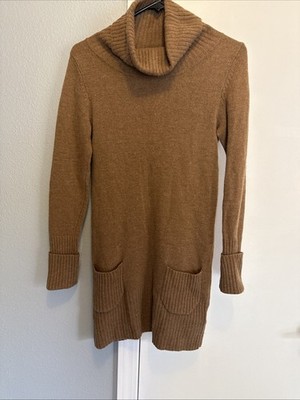 Hallhuber Donna Brown Lightweight Turtle Neck Knit Sweater Dress XS