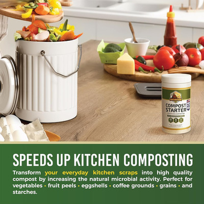 Compost Starter 100X Concentrated All Natural Compost Accelerator Countertop Bin