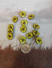 Lot Of 12  18 Mm Gucci  Designer Stamped Gg Button  Gold Tone 