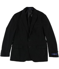 Ralph Lauren Mens Collins Velvet Two Button Blazer Jacket, Black, 40 Regular