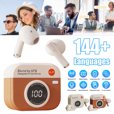 NEW Translator Earbuds 144+ Languages Real Time AI Online Translation Earphones.