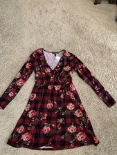 *new* derek heart sz M wrap dress floral casual front tie