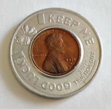 Good Luck Penny 1971 Encased Tucson Federal Savings & Loan Coin