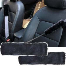 2x Car Seat Belt Cover Fluffy Auto Safety Belt Shoulder Pad Protector Harness ❤