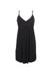 Extyn Women's Black Dress, Empire Cut, Sleeveless, Straps & Logo 2251