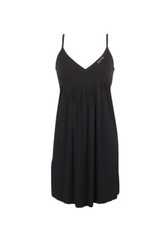 Abito nero donna vestito Extyn smanicato impero spalline logo strass 2251 .