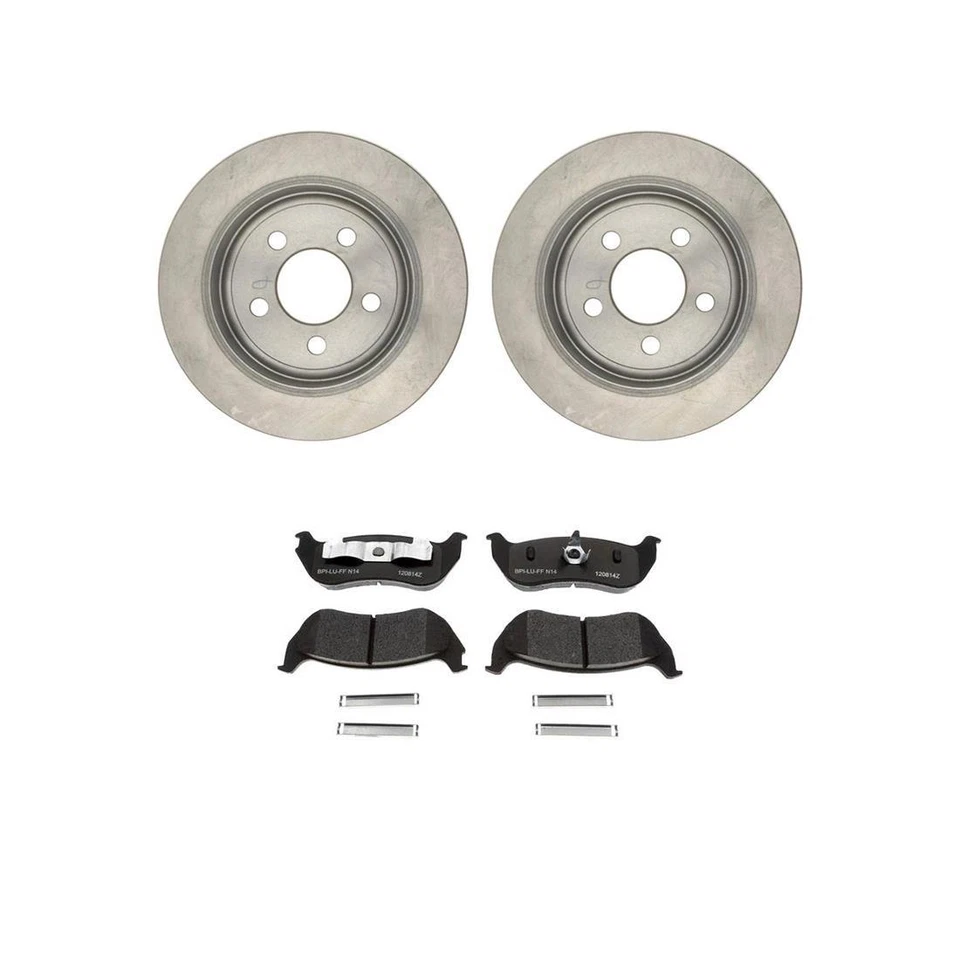 Kit de rotores de freno traseros pastillas de freno de cerámica y herrajes para Jeep TJ 2003 Foto 2 de 4