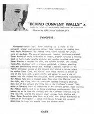 Behind Convent Walls 1978 Adult Movie Press Kit Nunsploitation Borowczyk  *P171a