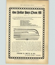 1899 PAPER AD Vintage Medical Devise Frank Betz & Co Doctor Dr Tools Catheter