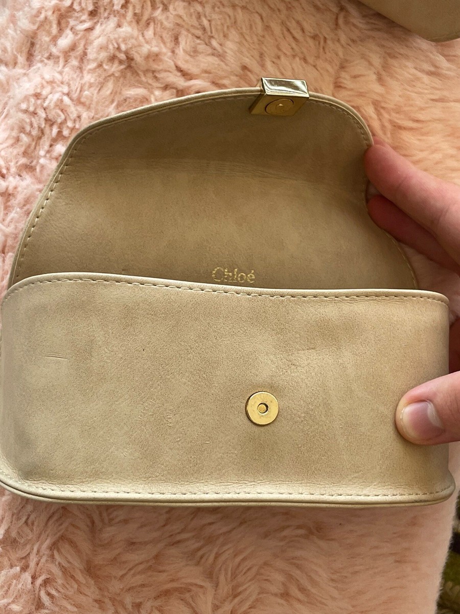 2x Chloé Suede Nubuck Beige Leather Sunglass Cases  display picture 1