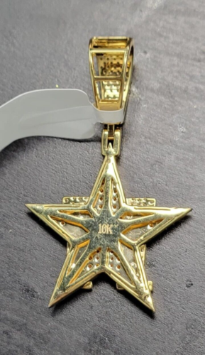 10K Yellow Gold Genuine Diamond MLB Houston Astros Star Charm Pendant Texas 1.29 - Picture 8 of 11
