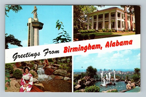 Birmingham Alabama, BANNER GREETINGS, ANTE BELLUM MANSION Vintage c1972 Postcard