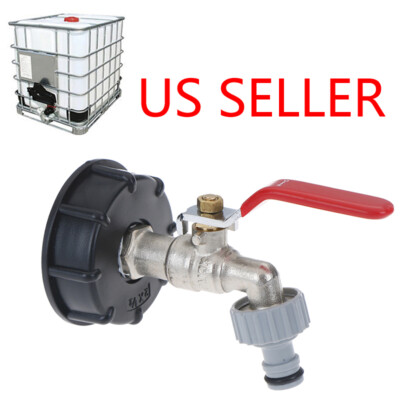 IBC Tote Tank Valve Drain Adapter 1/2 Garden Hose Faucet Water Connector US IBC Tote Tank Valve Drain Adapter 1/2 Garden Hose Faucet Water Connector US