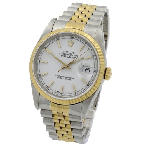 Rolex Oyster Perpetual Datejust Ref. 16233 White Dial 36mm As Is #W138374-1