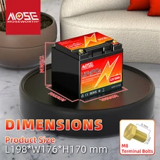 MOSEWORTH 12V 50Ah LiFePO4 Lithium Battery 8000+ Deep Cycle BMS for Marine Solar